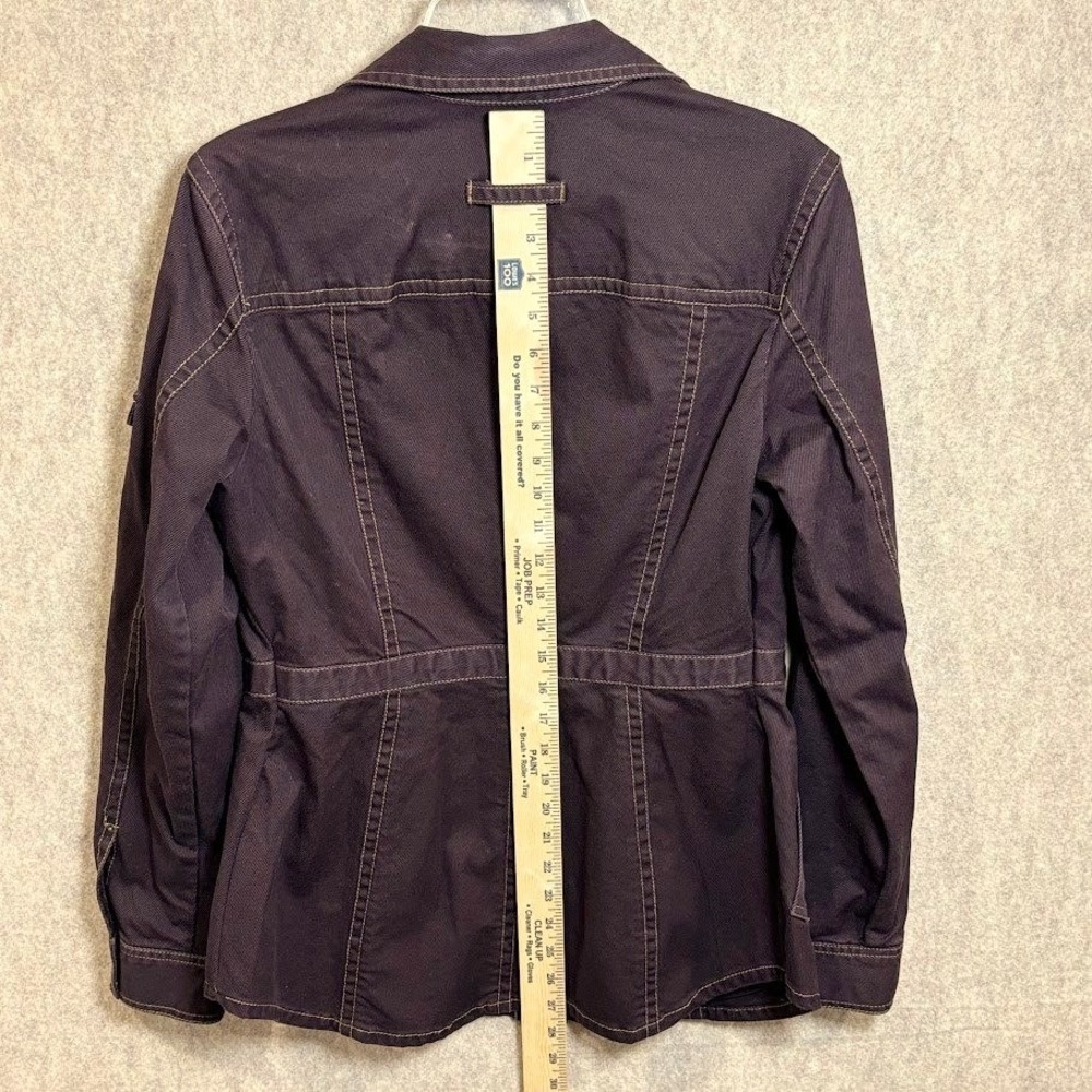 Cabi Utility Jacket Womens Large Brown Cotton Twill Snap Front Military Chic L - Picture 5 of 11